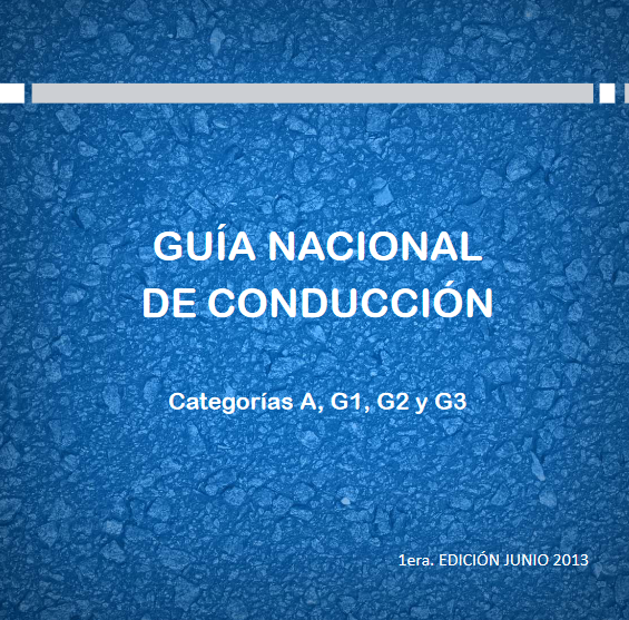 Guía Nacional de Conducción categorías 