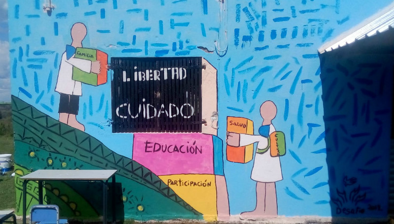 Mural pintado por los jóvenes